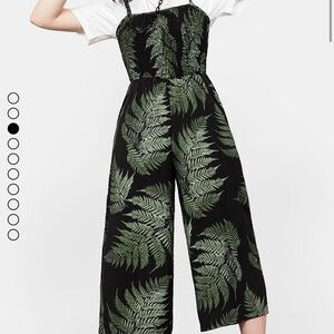 COPY - Relisting Disturbia Black and Green Tropical Jumpsuit with Wide Legs